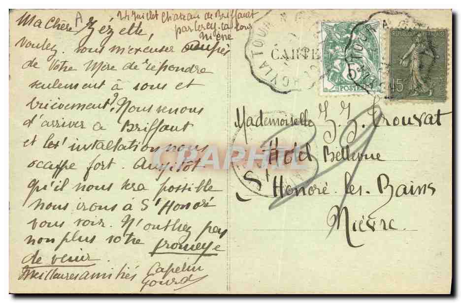 CPA Folklore Type de paysanne Bourbonnaise  — Verso