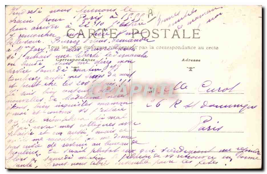 CPA Folklore Bourbonnaise revenant du marche  — Verso