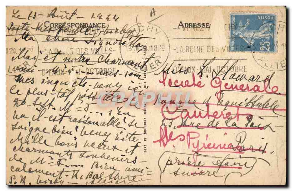CPA Folklore Environs de Vichy Types de Bourbonnaises  — Verso