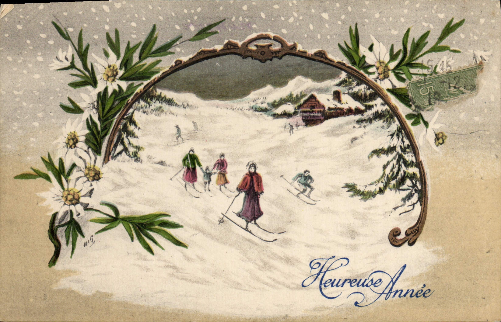 CPA Fantaisie Illustrateur Ski 