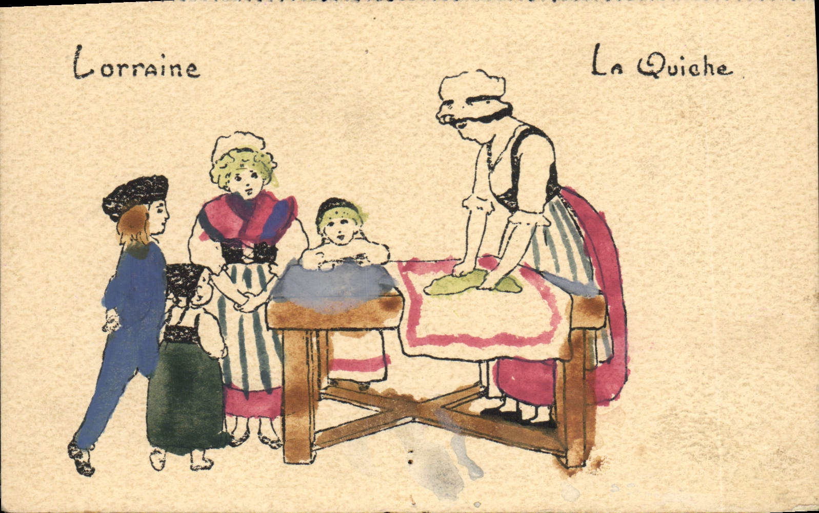 CPA Fantaisie Illustrateur Lorraine La quiche 
