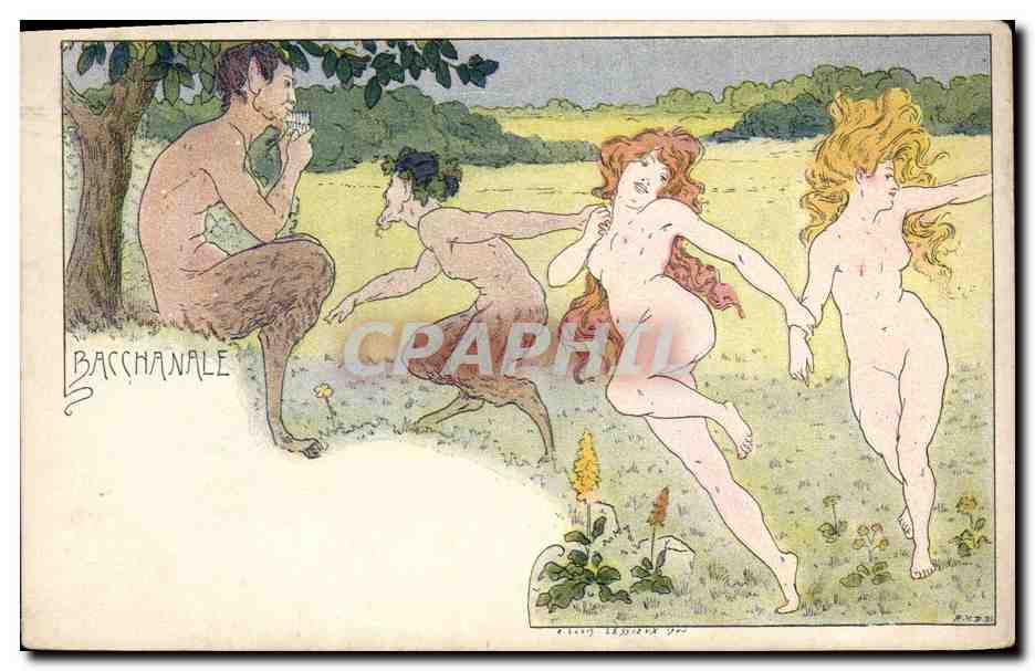 CPA Fantaisie Illustrateur Bacchanale Diable 