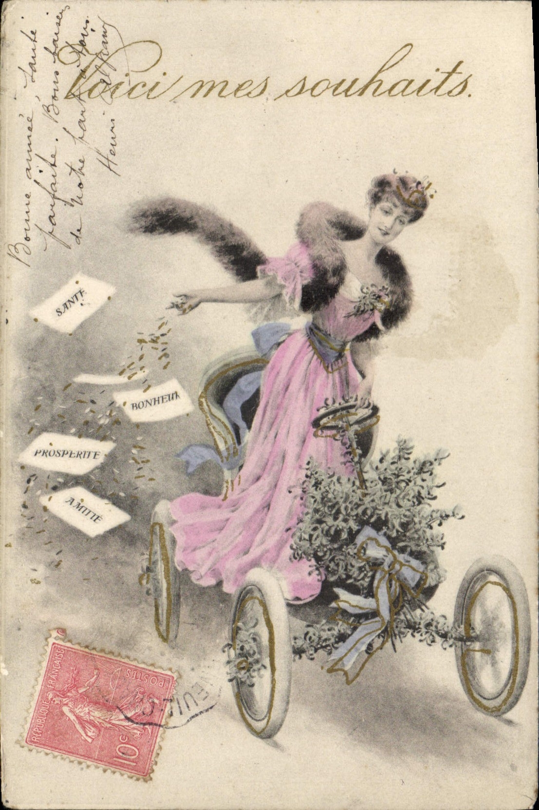 CPA Fantaisie Illustrateur Femme Automobile 