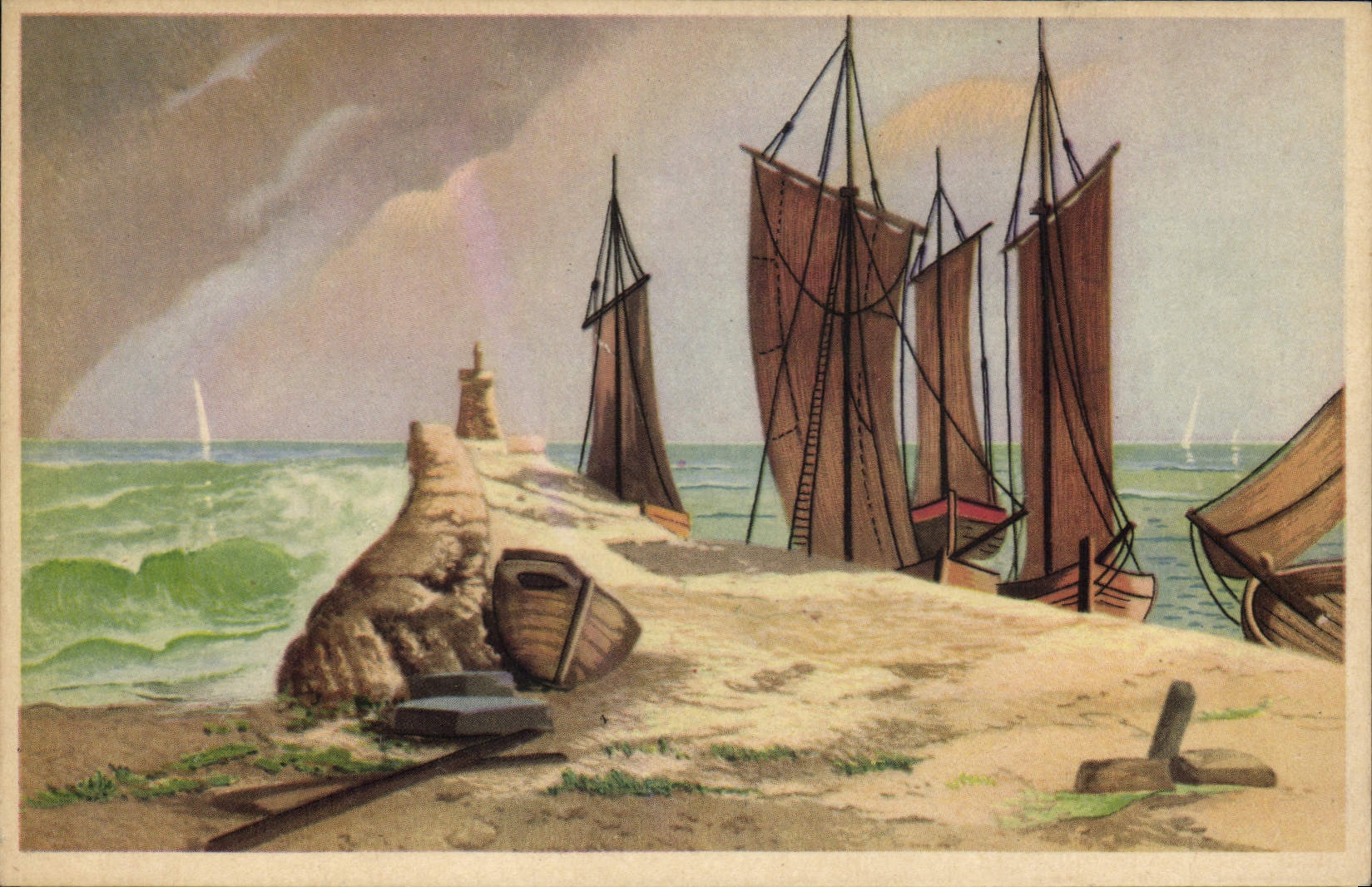 CPA Fantaisie Illustrateur Bateaux 