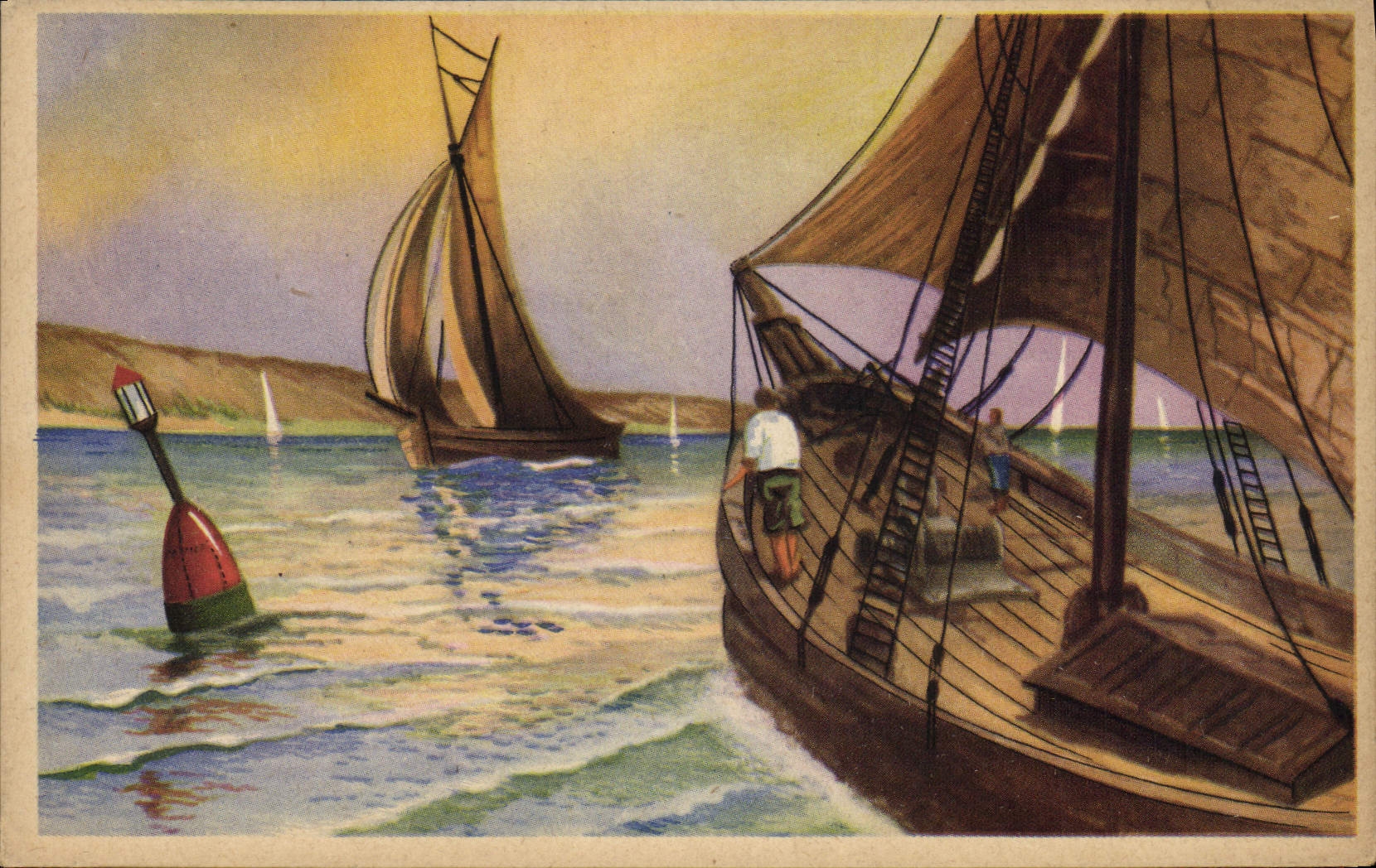 CPA Fantaisie Illustrateur Bateaux 