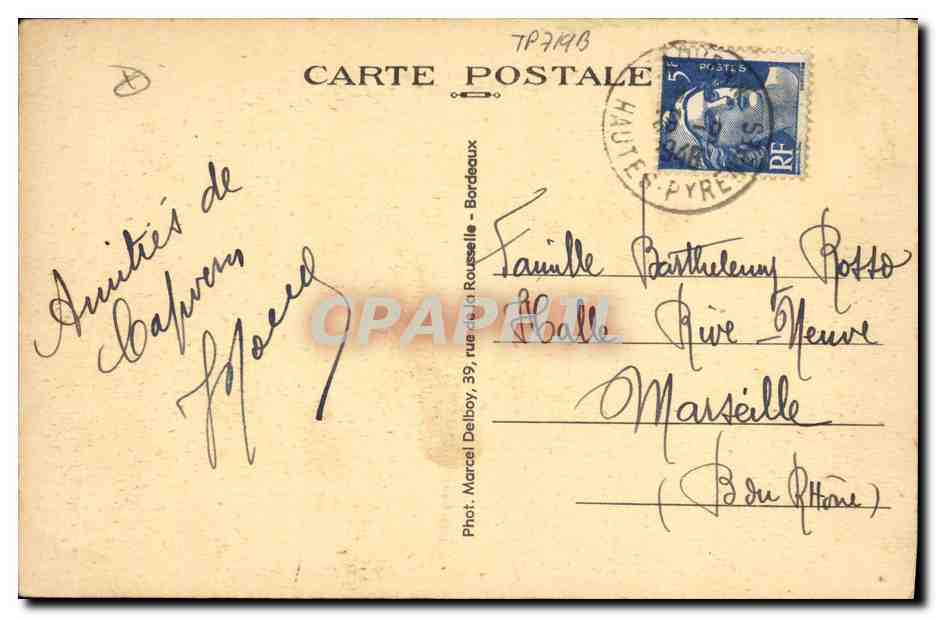Capvern-les-Bains (Htes-Pyr.) — Jardins du Casino — Phot. Marcel Deliboy — Rückseite