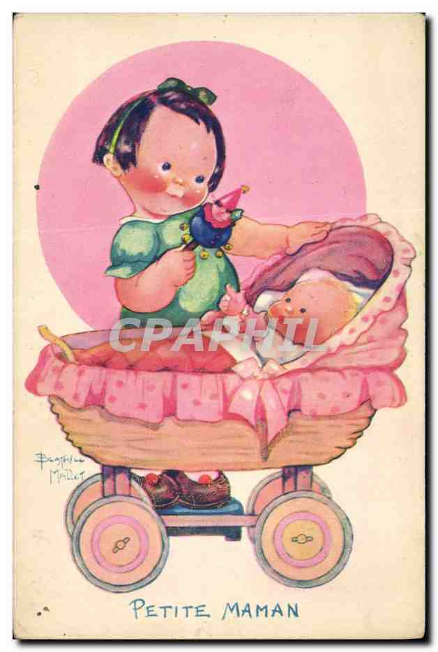 CPA Fantaisie Illustrateur Mallet Enfant Petite maman 