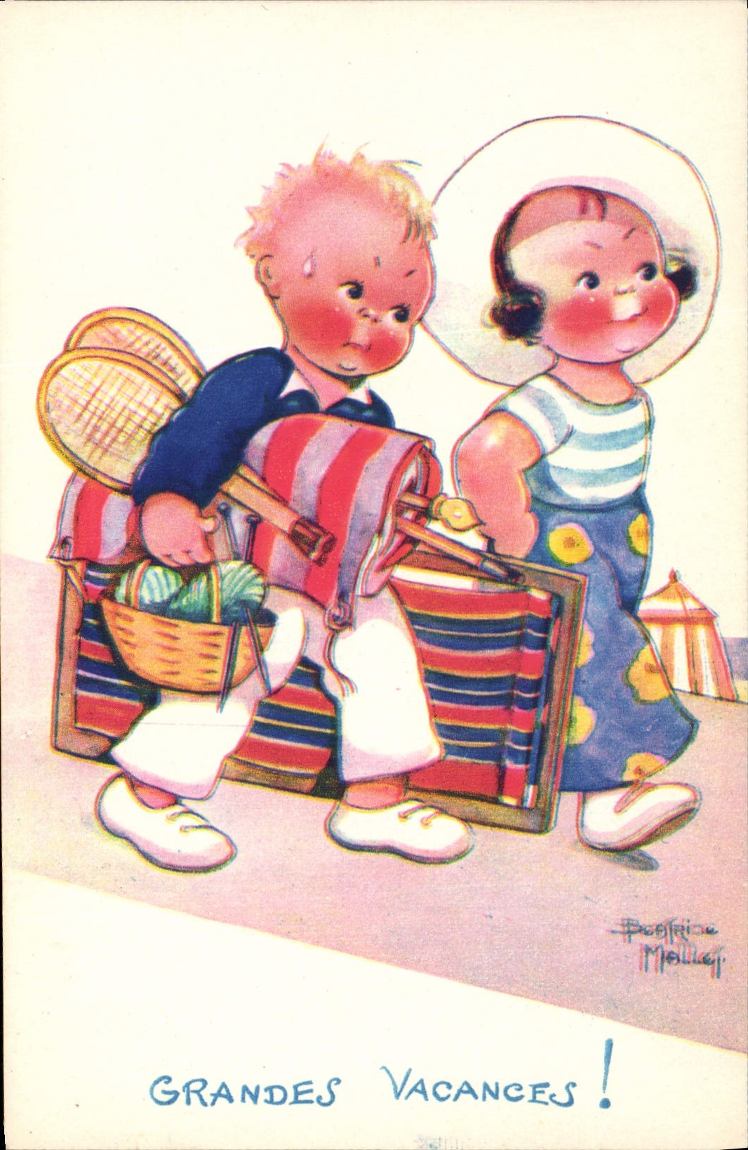 CPA Fantaisie Illustrateur Mallet Enfants Grandes vacances 