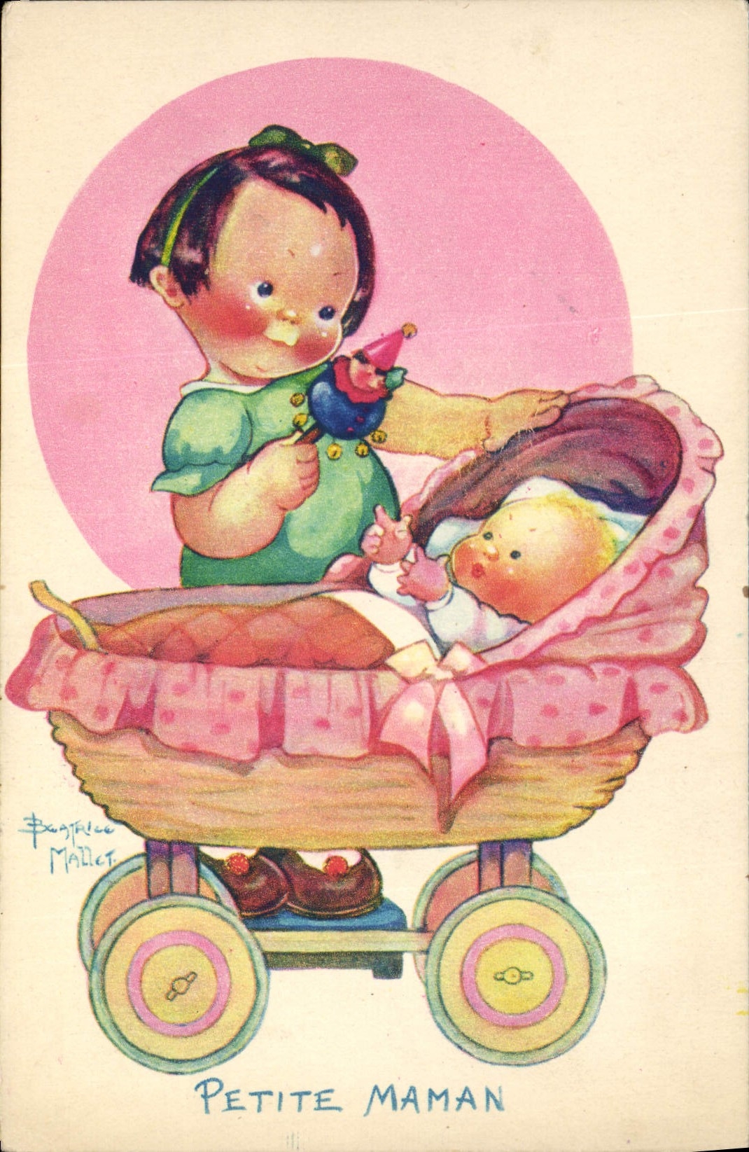 CPA Fantaisie Illustrateur Mallet Enfant Petite maman 