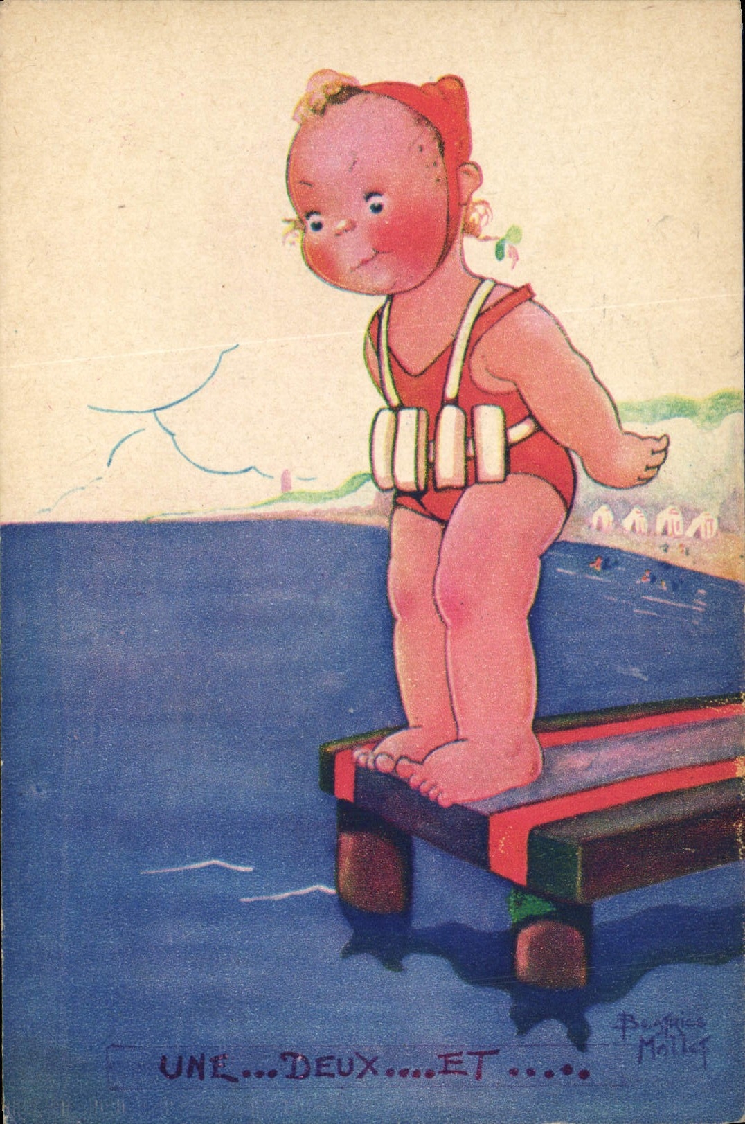 CPA Fantaisie Illustrateur Mallet Enfant Une deux et 
