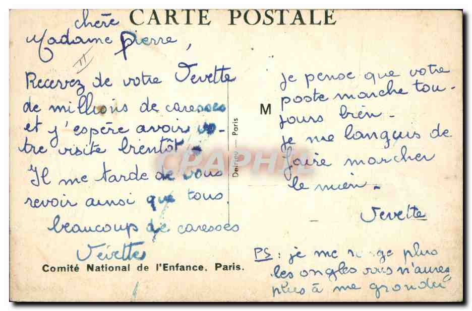 CPA Fantaisie Illustrateur Mallet Enfant A qui le tour Chien  — Rückseite