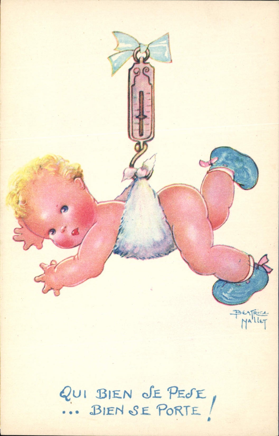 CPA Fantaisie Illustrateur Mallet Enfant Qui bien se pese 