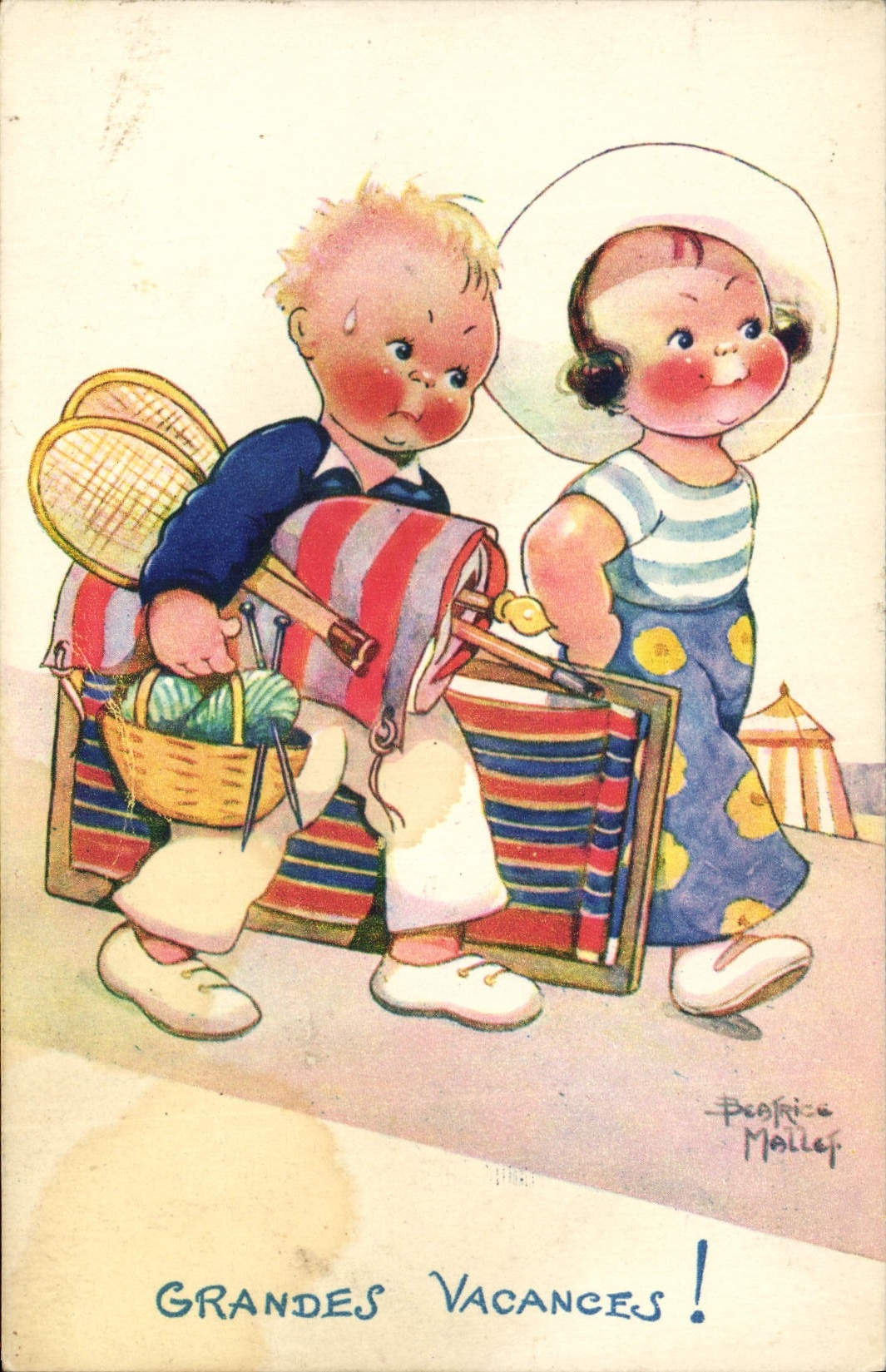 CPA Fantaisie Illustrateur Mallet Enfant Grandes vacances 