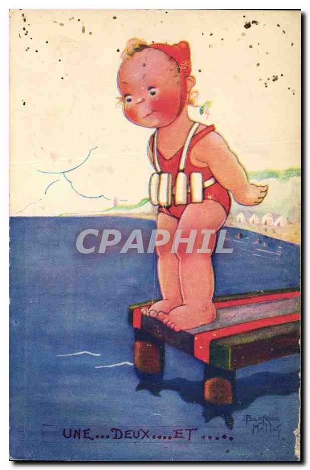 CPA Fantaisie Illustrateur Mallet Enfant Une deux et 