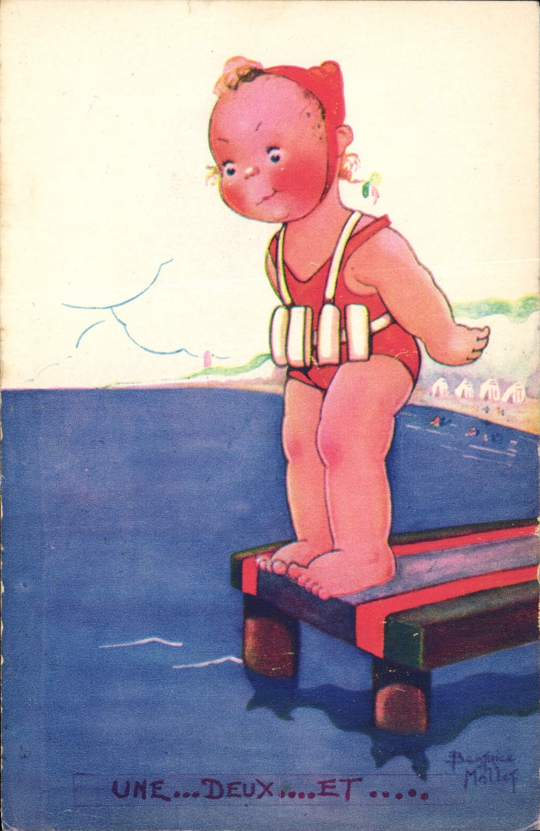 CPA Fantaisie Illustrateur Mallet Enfant Une deux et 