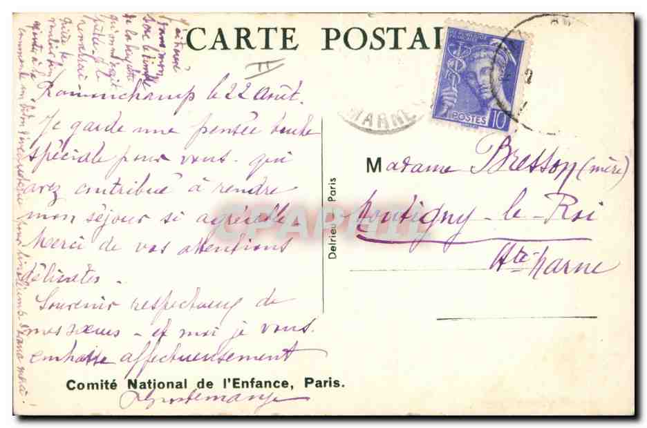 CPA Fantaisie Illustrateur Mallet Enfant Une deux et  — Rückseite