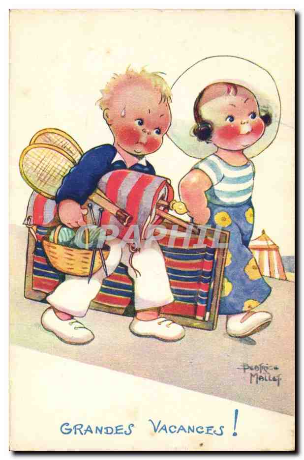 CPA Fantaisie Illustrateur Mallet Enfant Grandes vacances 