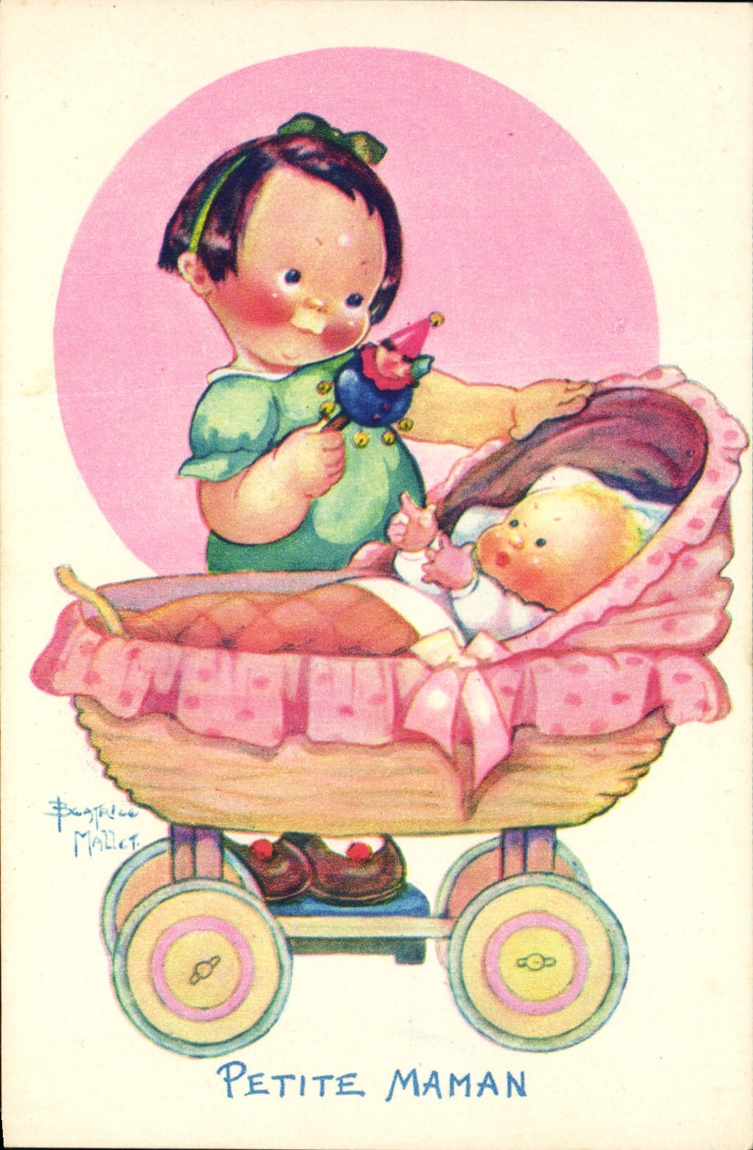 CPA Fantaisie Illustrateur Mallet Enfant Petite maman 