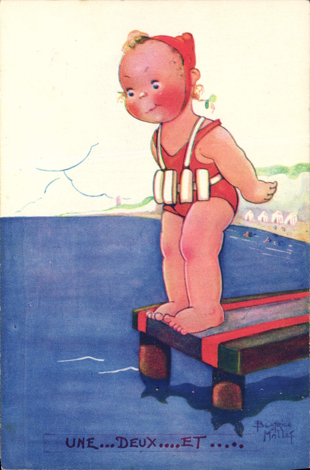 CPA Fantaisie Illustrateur Mallet Enfant Une deux et 
