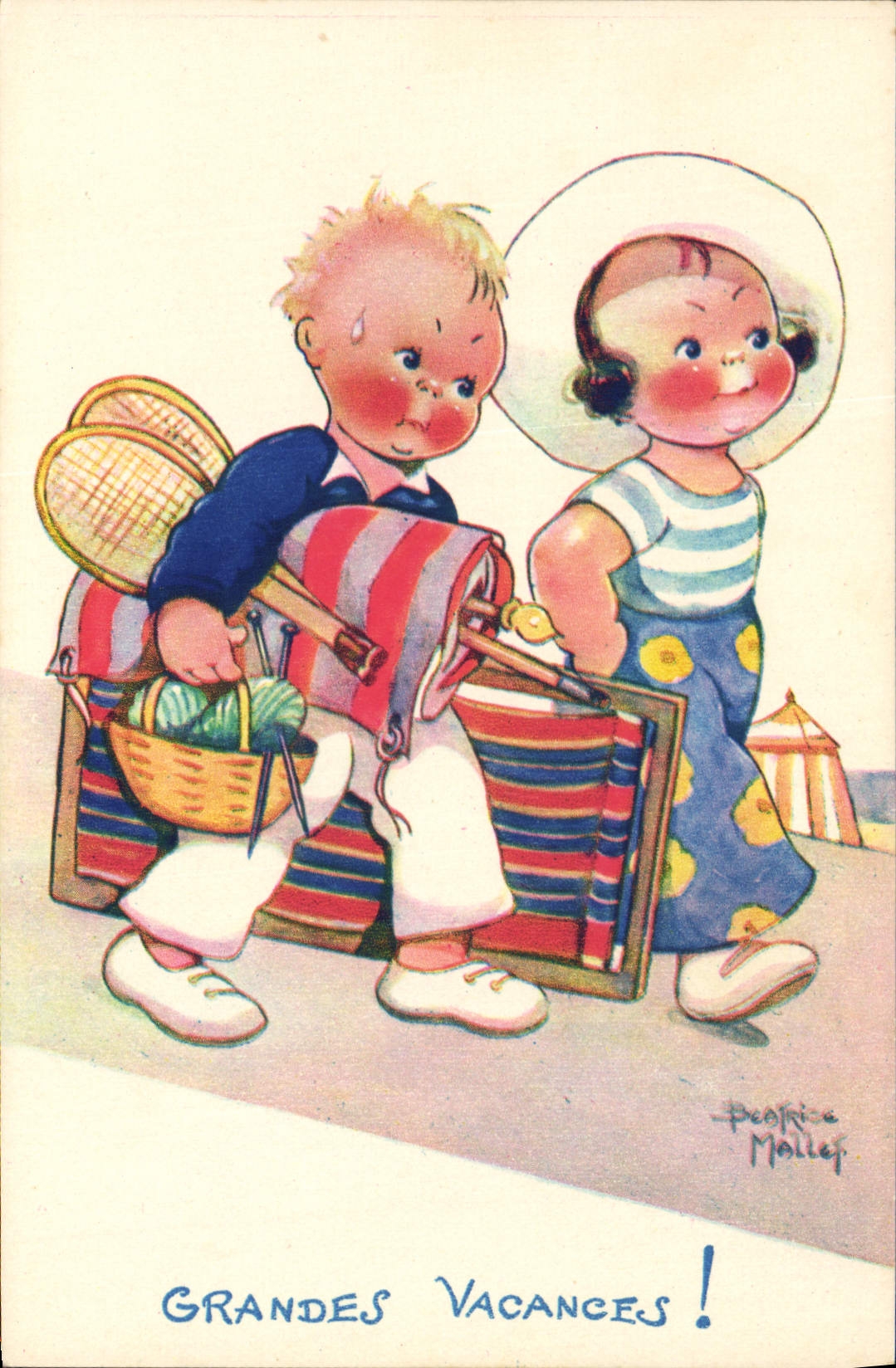 CPA Fantaisie Illustrateur Mallet Enfant Grandes vacances 