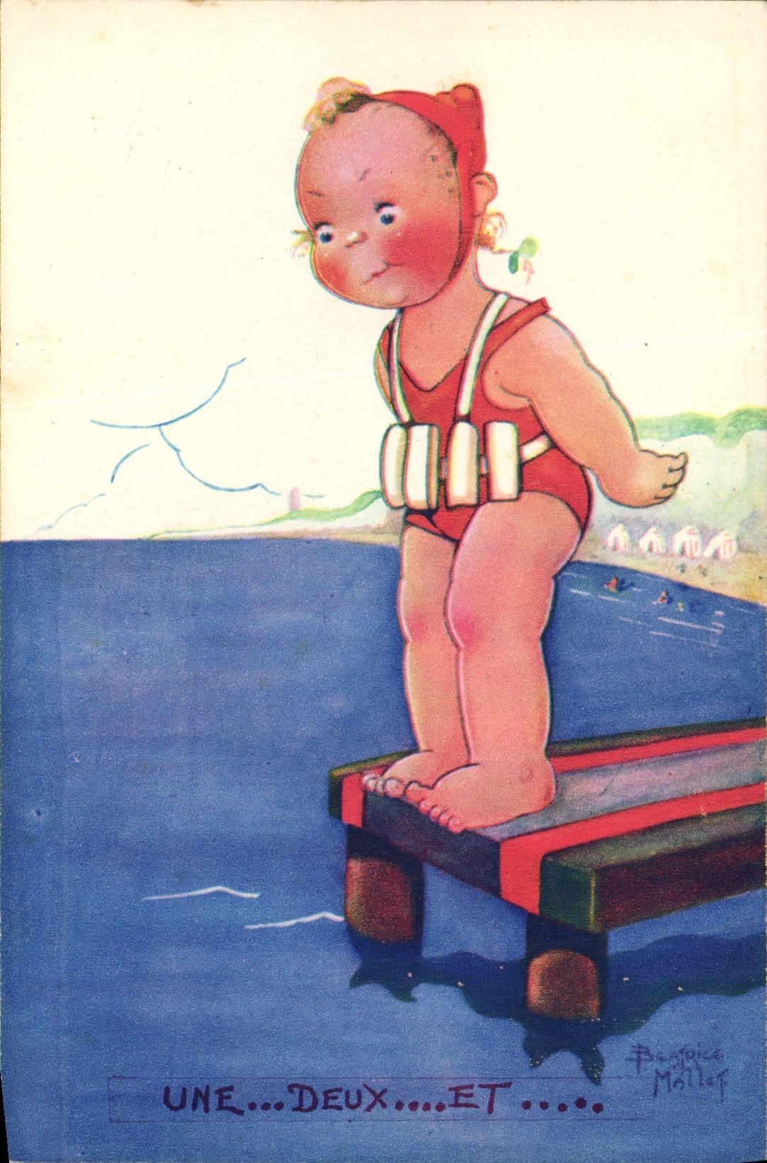 CPA Fantaisie Illustrateur Mallet Enfant Une deux et 