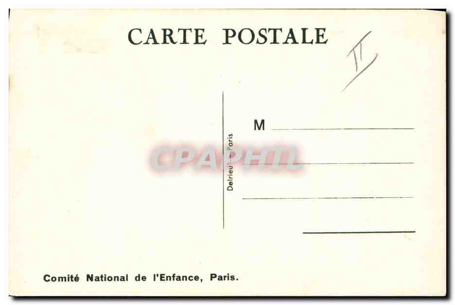 CPA Fantaisie Illustrateur Mallet Enfant Une deux et  — Rückseite