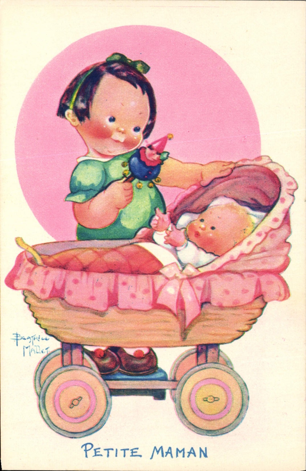 CPA Fantaisie Illustrateur Mallet Enfant Petite maman 