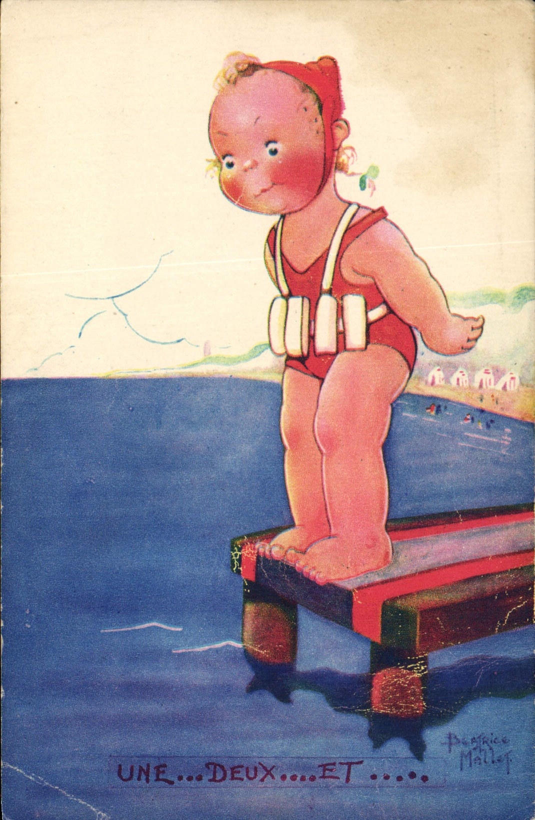 CPA Fantaisie Illustrateur Mallet Enfant Une deux et 