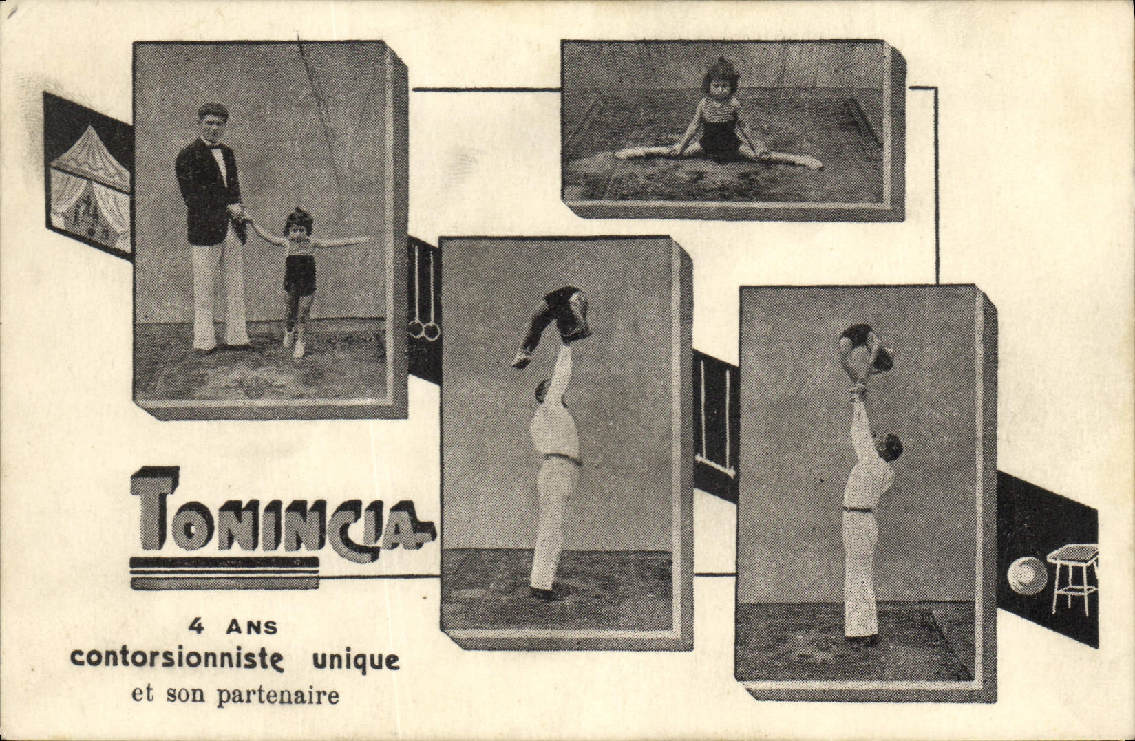 Toninicia — 4 ans contorsionniste unique et son partenaire — CPA PHIL