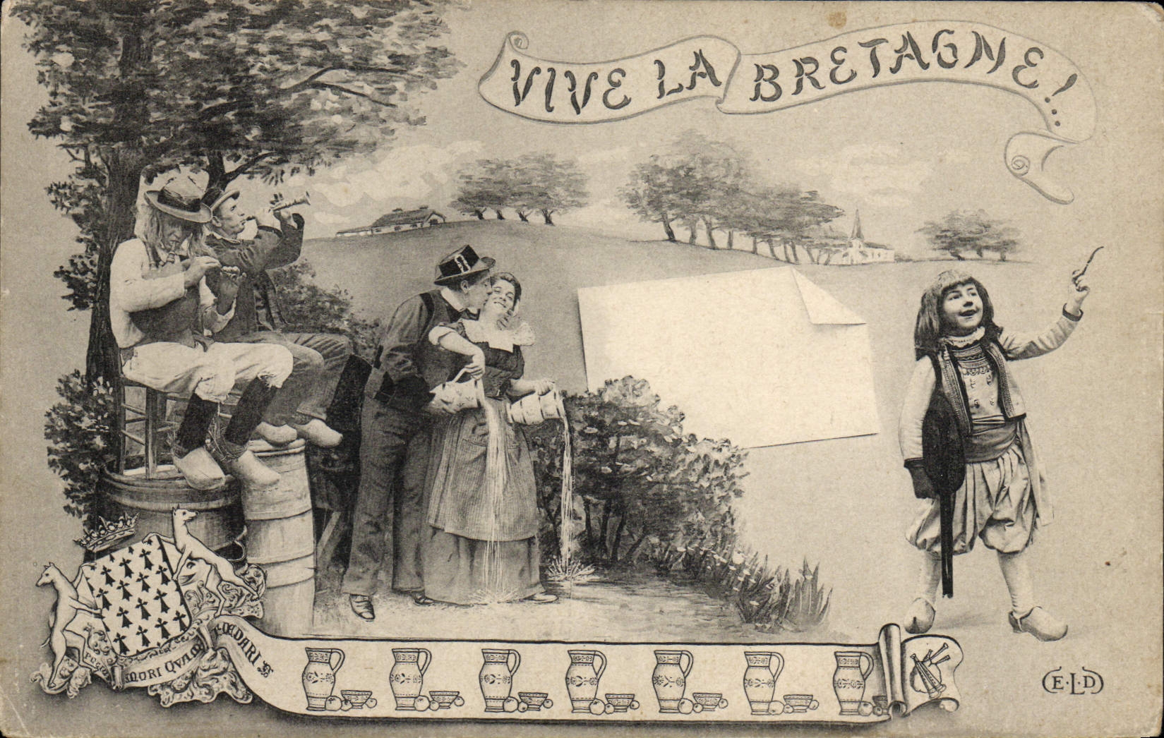 CPA Folklore Vive la Bretagne Enfant 