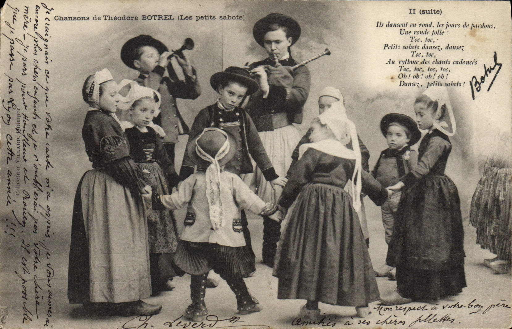 CPA Folklore Chansons de Theodore Botrel Les petits sabots Enfants 