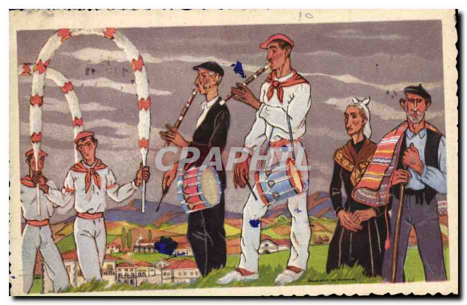 CPA Folklore Sauts basques et joueurs de flutes Jacques Le Tanneur 
