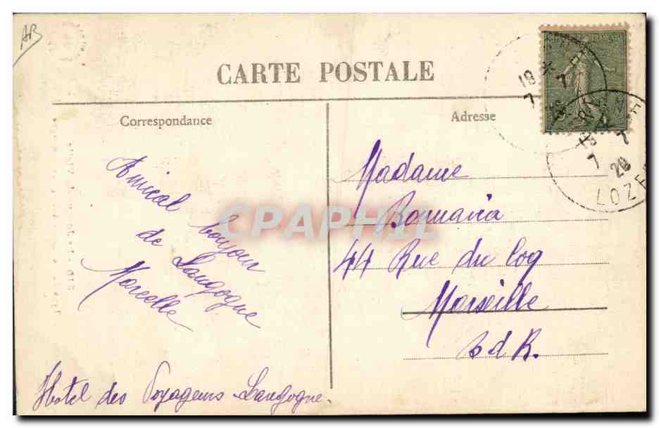 CPA Folklore Un joueur de Vielle Type de musicien d'auberge de campagne  — Verso