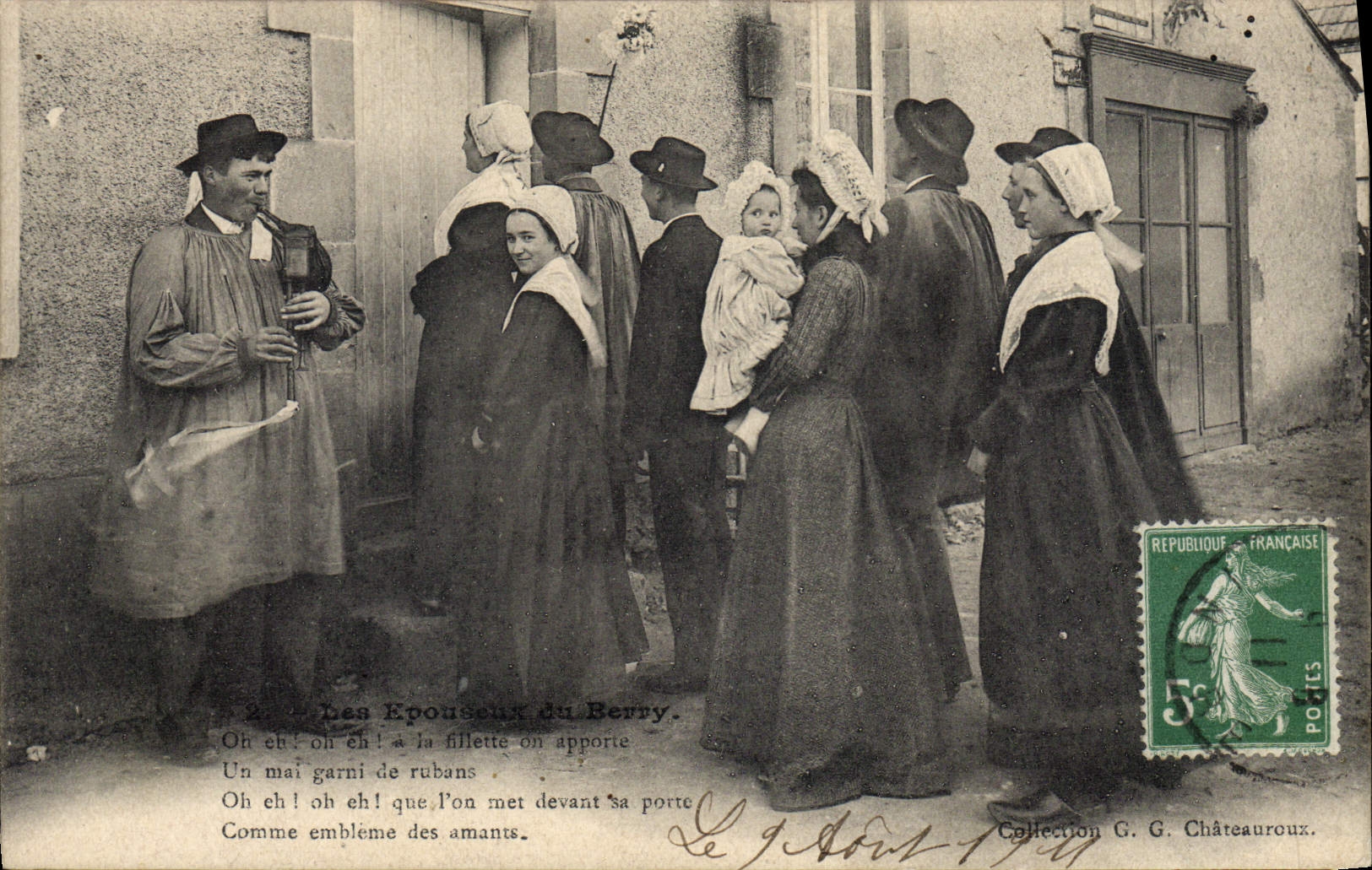CPA Folklore Des epouseux du Berry Mariage 