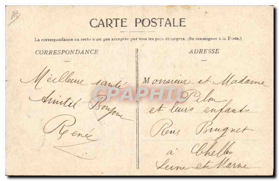 CPA Folklore Des epouseux du Berry Mariage  — Verso