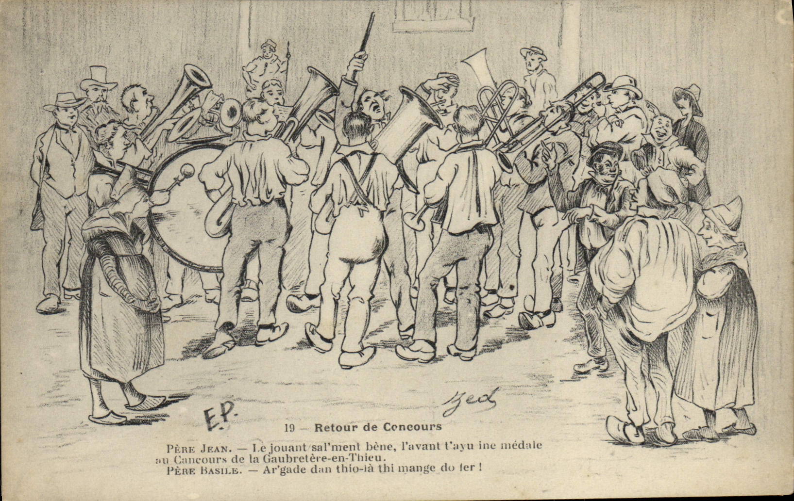 CPA Folklore Retour de concours 