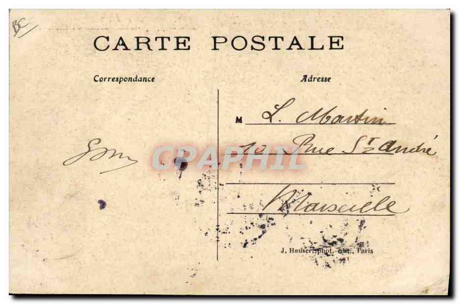 Paris (5) - Jardin des Plantes — Les Hippopotames Kako et Liza — J. Hausser, phot. édit. Paris, n° 371 — Reverso