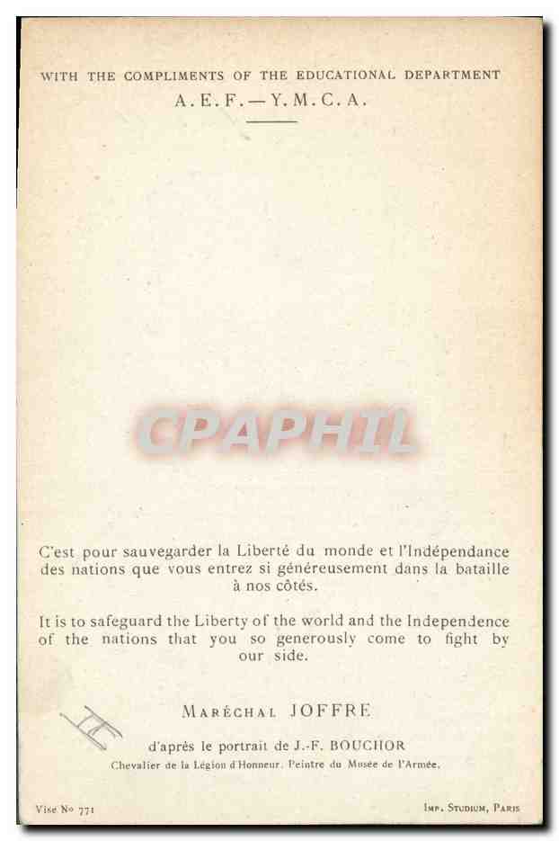 CPA Militaria General Joffre — Rückseite