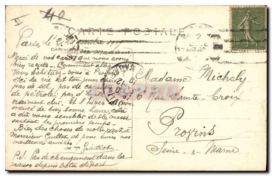 CPA Militaria Paris Fetes de la Victoire Avant le Defile Marechal Joffre Berdoullat Foch Guillaumat Ebener Pau Weygand  — Verso