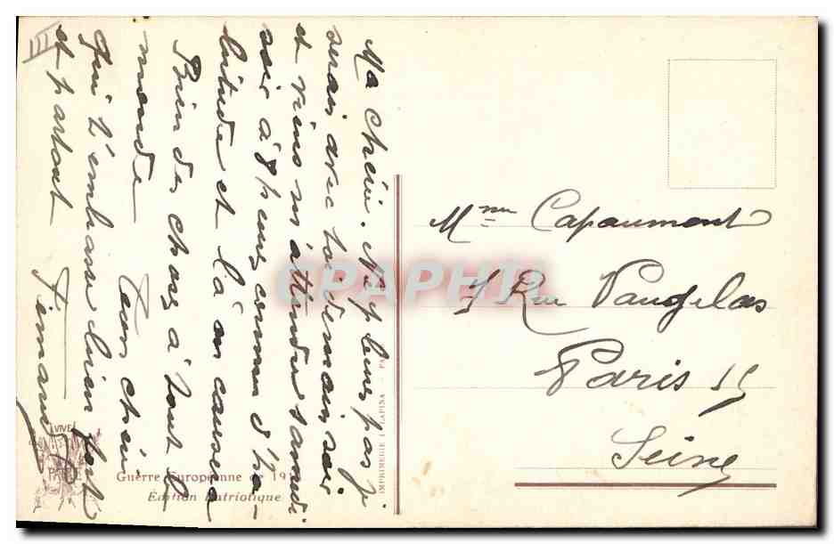 CPA Militaria Le President de la Republique felicite le Generalissime Joffre Poincare  — Rückseite