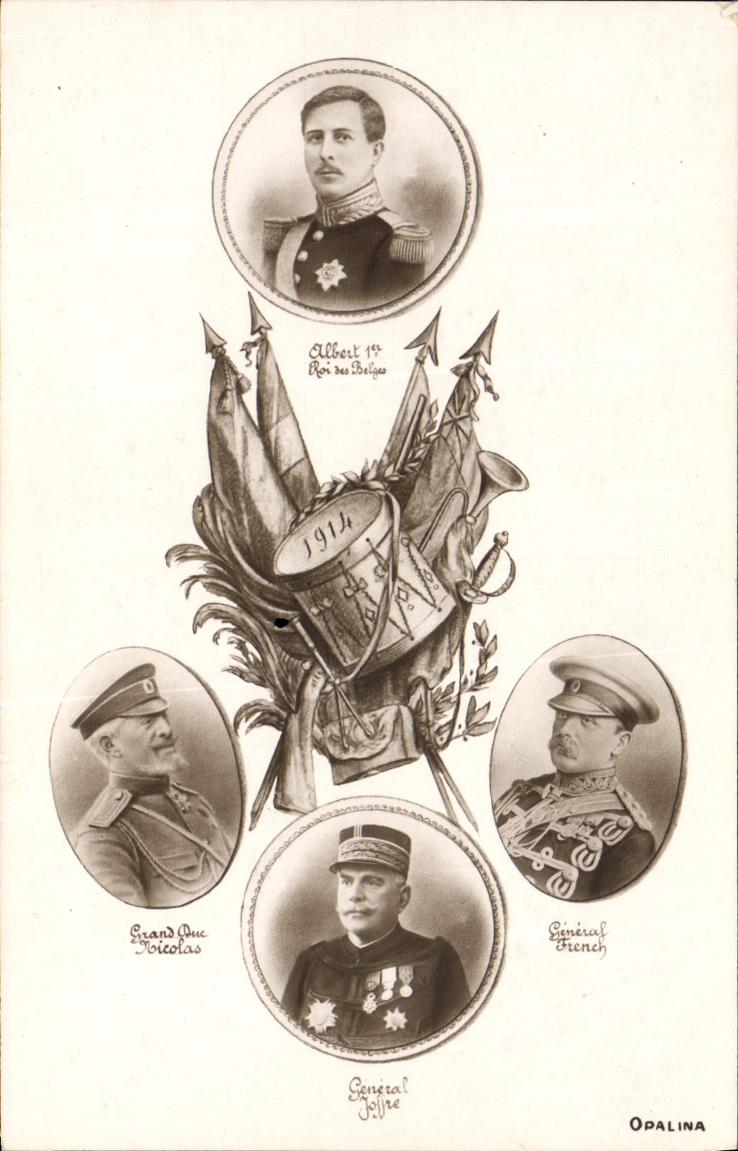 CPA Militaria Albert 1er Nicolas French Joffre Russie Russia 