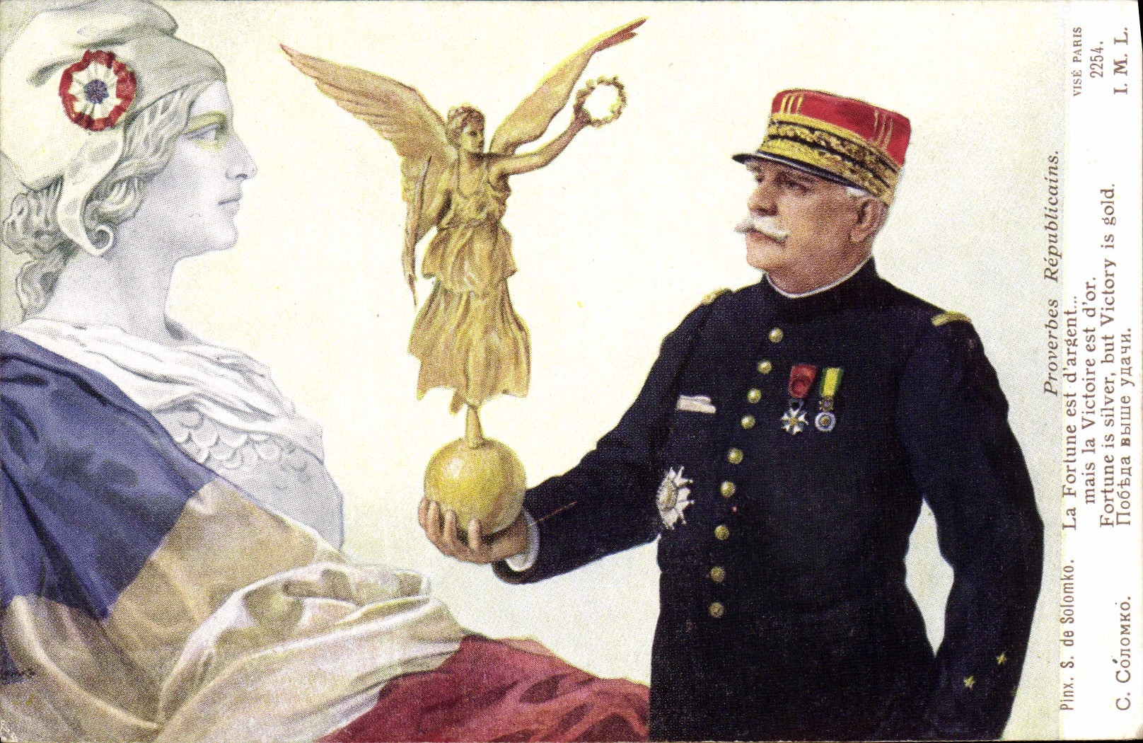 La Fortune et la Victoire — Proverbes Républicains — Pinx. S. de Solomko, n° 2254, Visé Paris