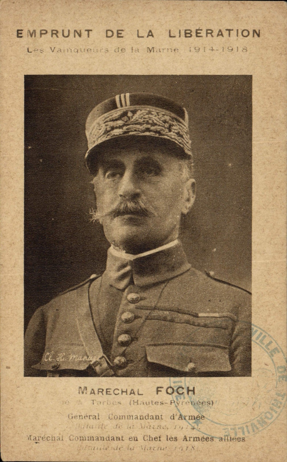 CPA Militaria Marechal Foch Emprunt de la Liberation 