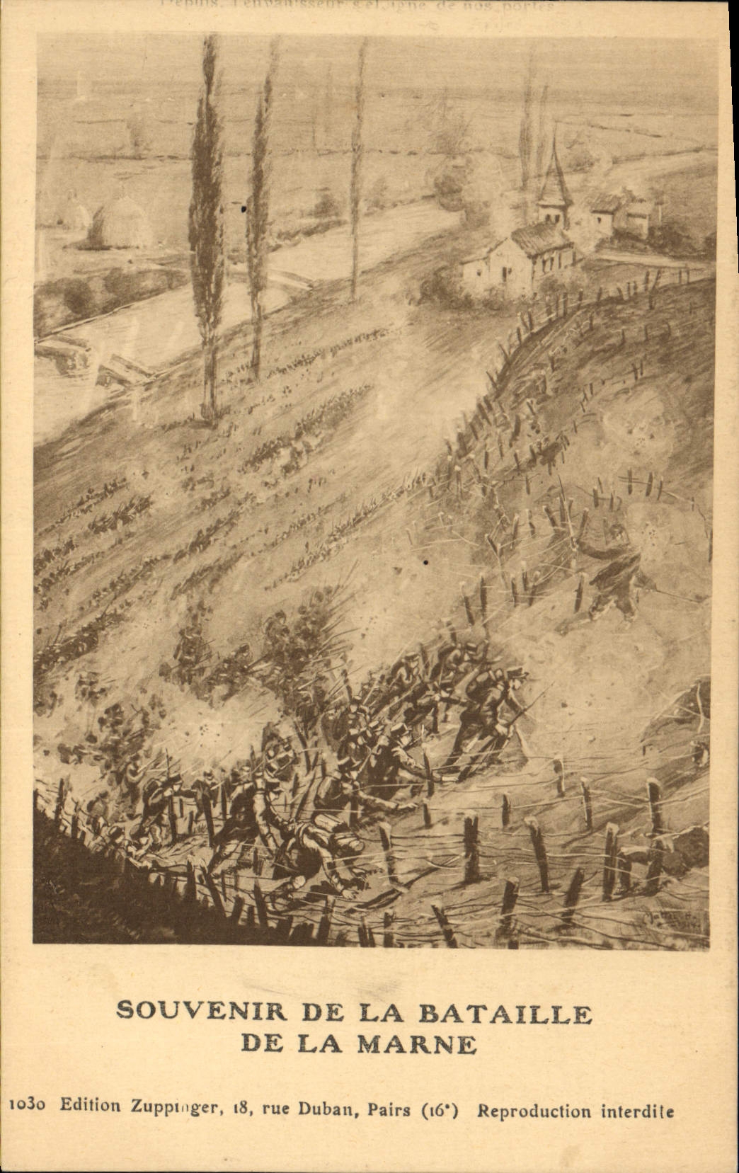 CPA Militaria Souvenir de la bataille de la Marne 