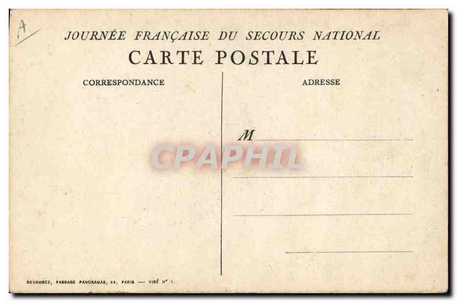 CPA Militaria Secours National  — Rückseite
