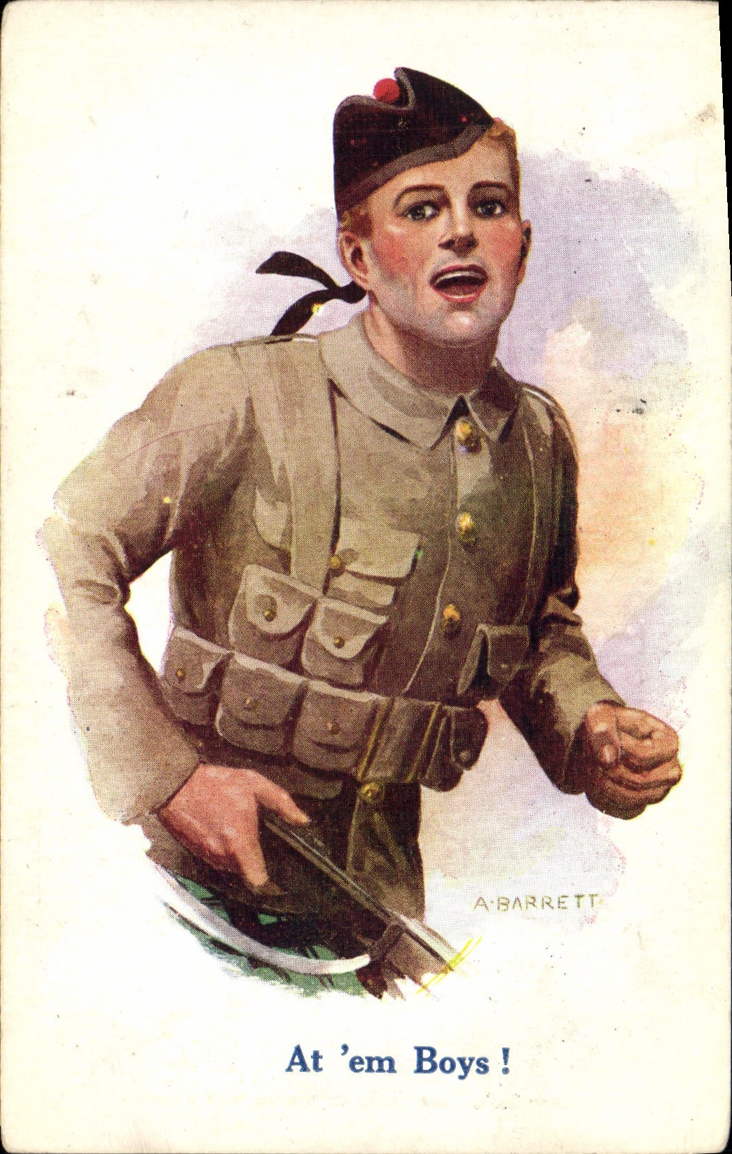 CPA Militaria At em boys Barrett 