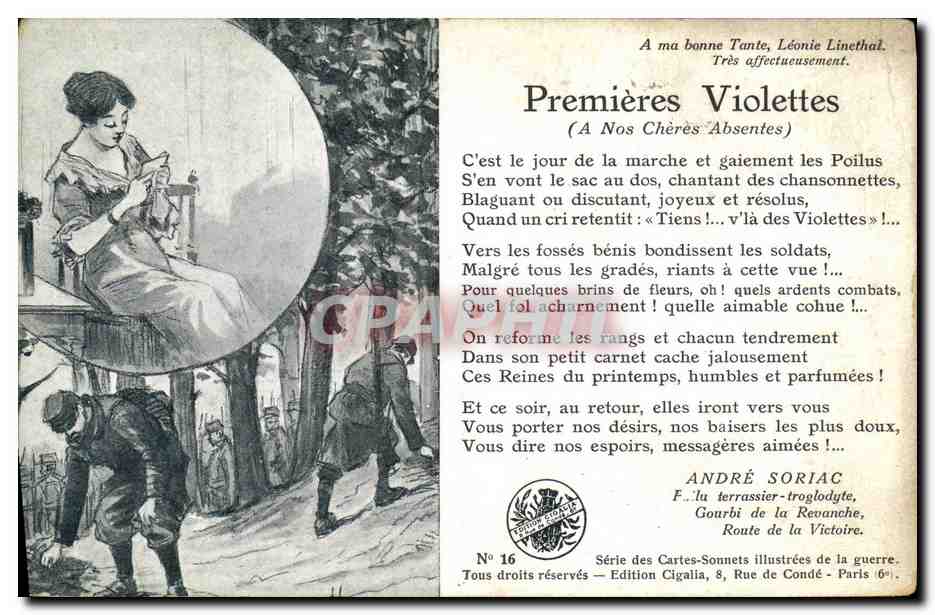 CPA Militaria Premieres violettes Andre Soriac 