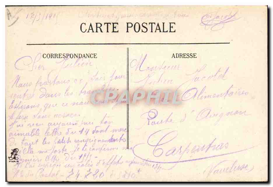 CPA Militaria Une piece francaise de 75 en action sur le champ de bataille  — Verso