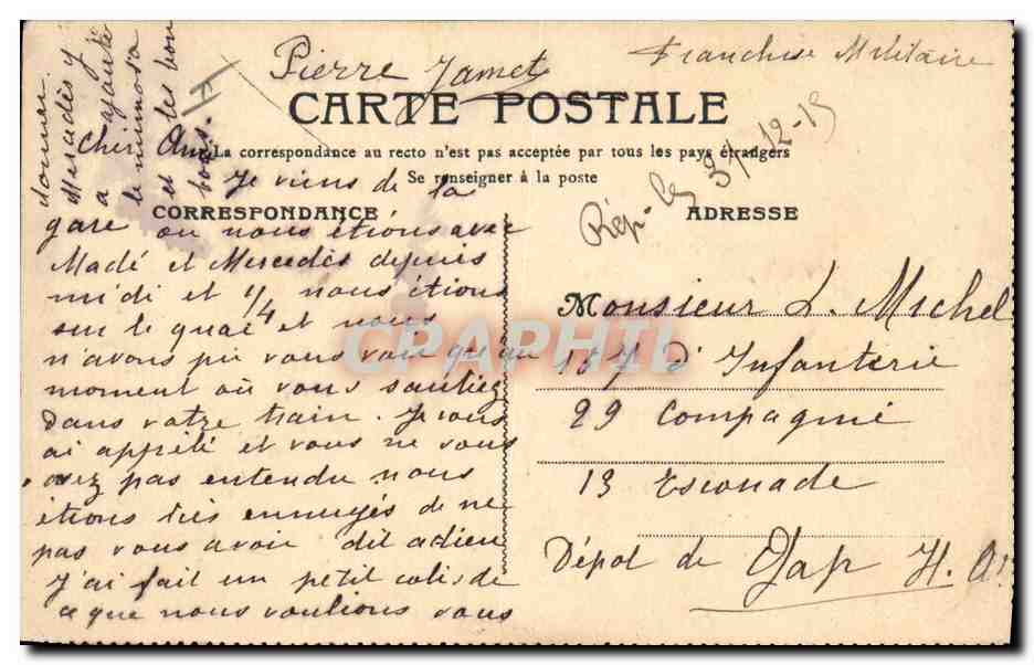 CPA Militaria La mitrailleuse  — Rückseite
