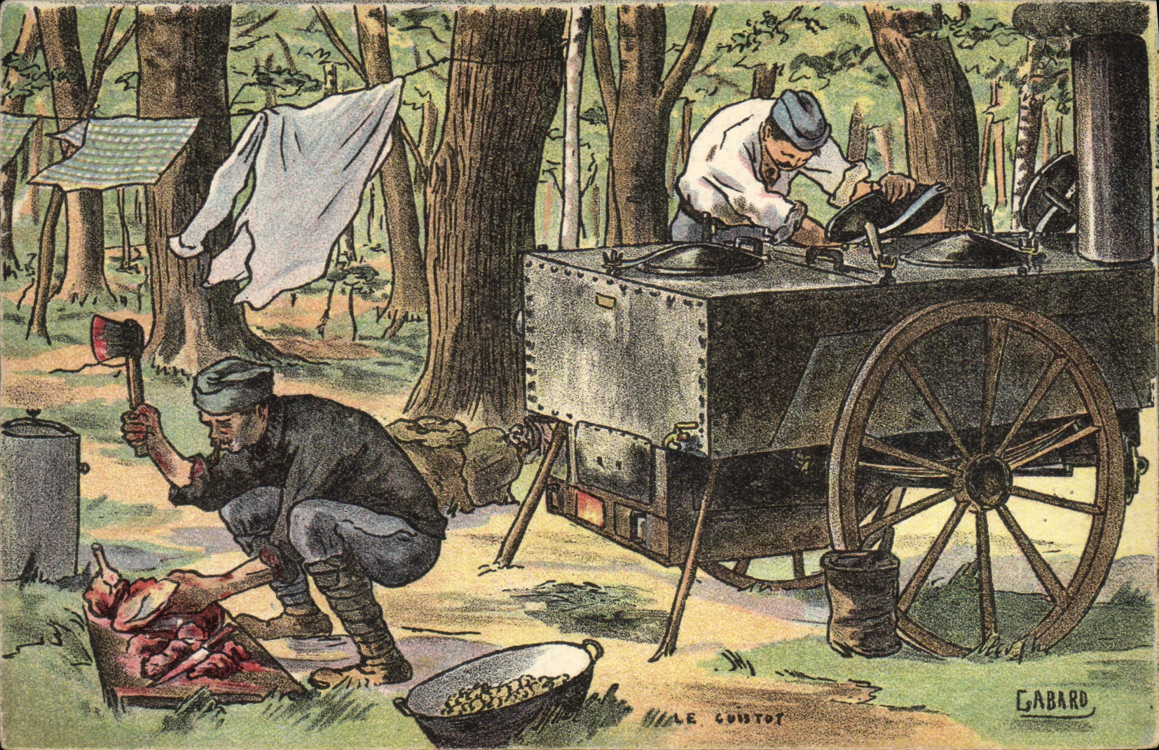 CPA Militaria Cuisine 